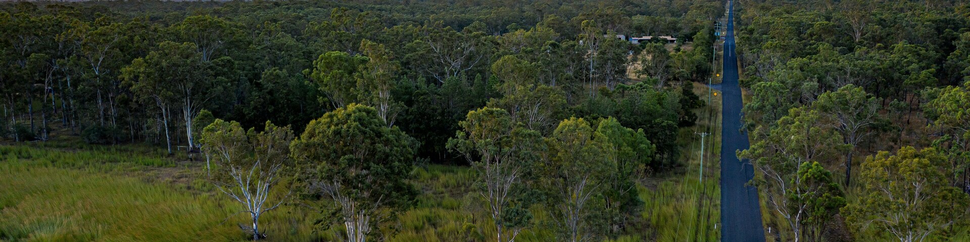 View above Schilling Lane, Calliope, with Mount Larcom in the background.