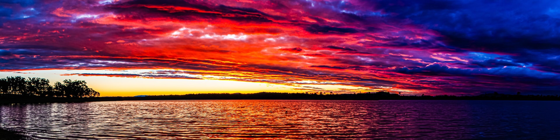 Colourful Sunset over Lake Wivenhoe