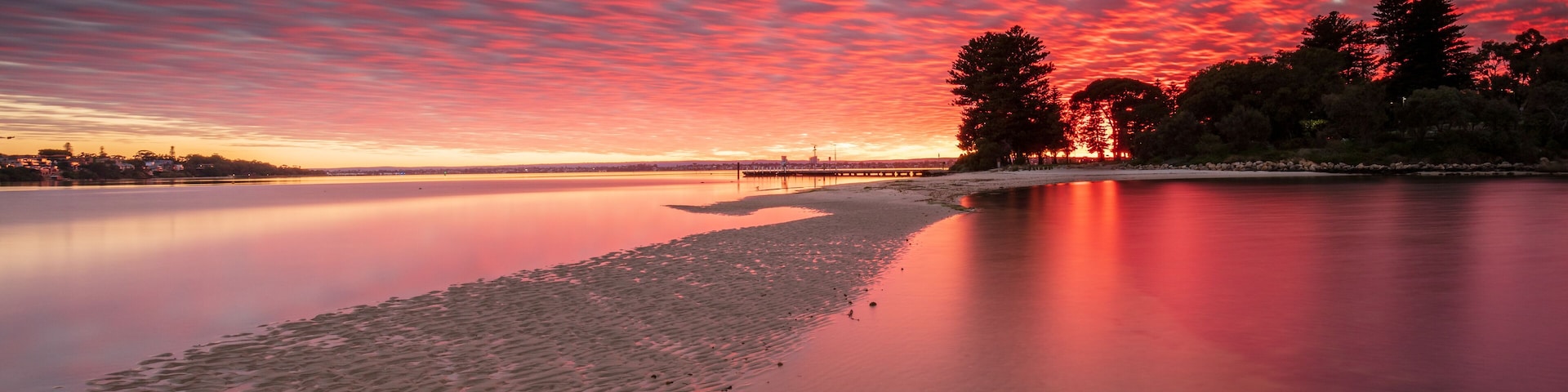Pt. Walter sunrise over the Swan River, Perth, Western Australia.