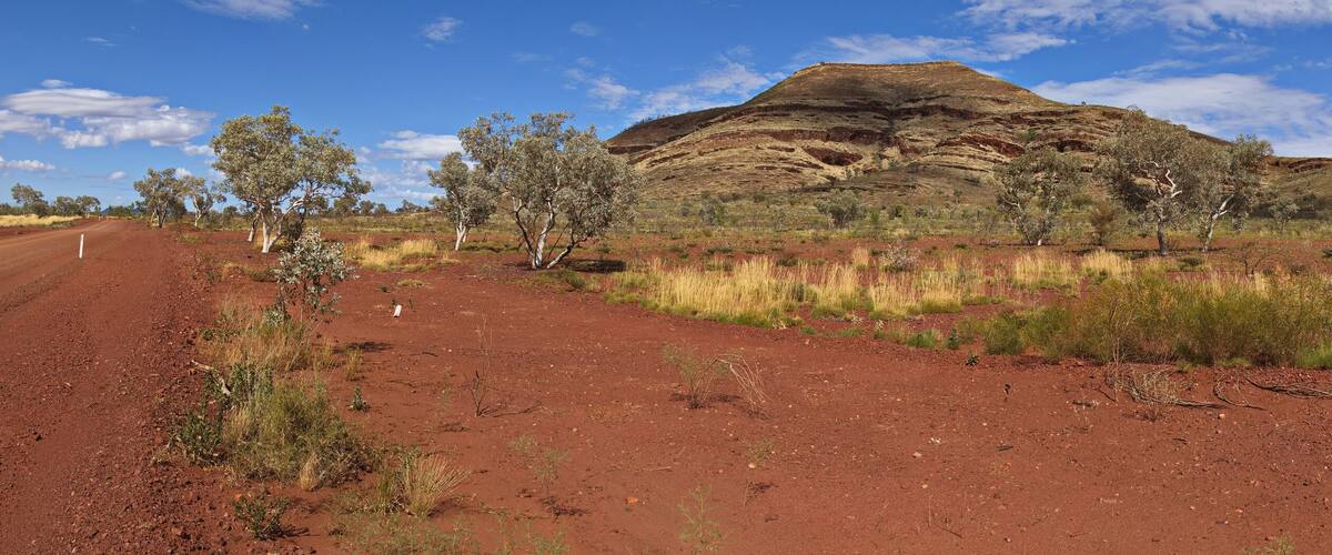 Panoramic view of Mount Bruce in Karijini National Park, Western Australia, Australia