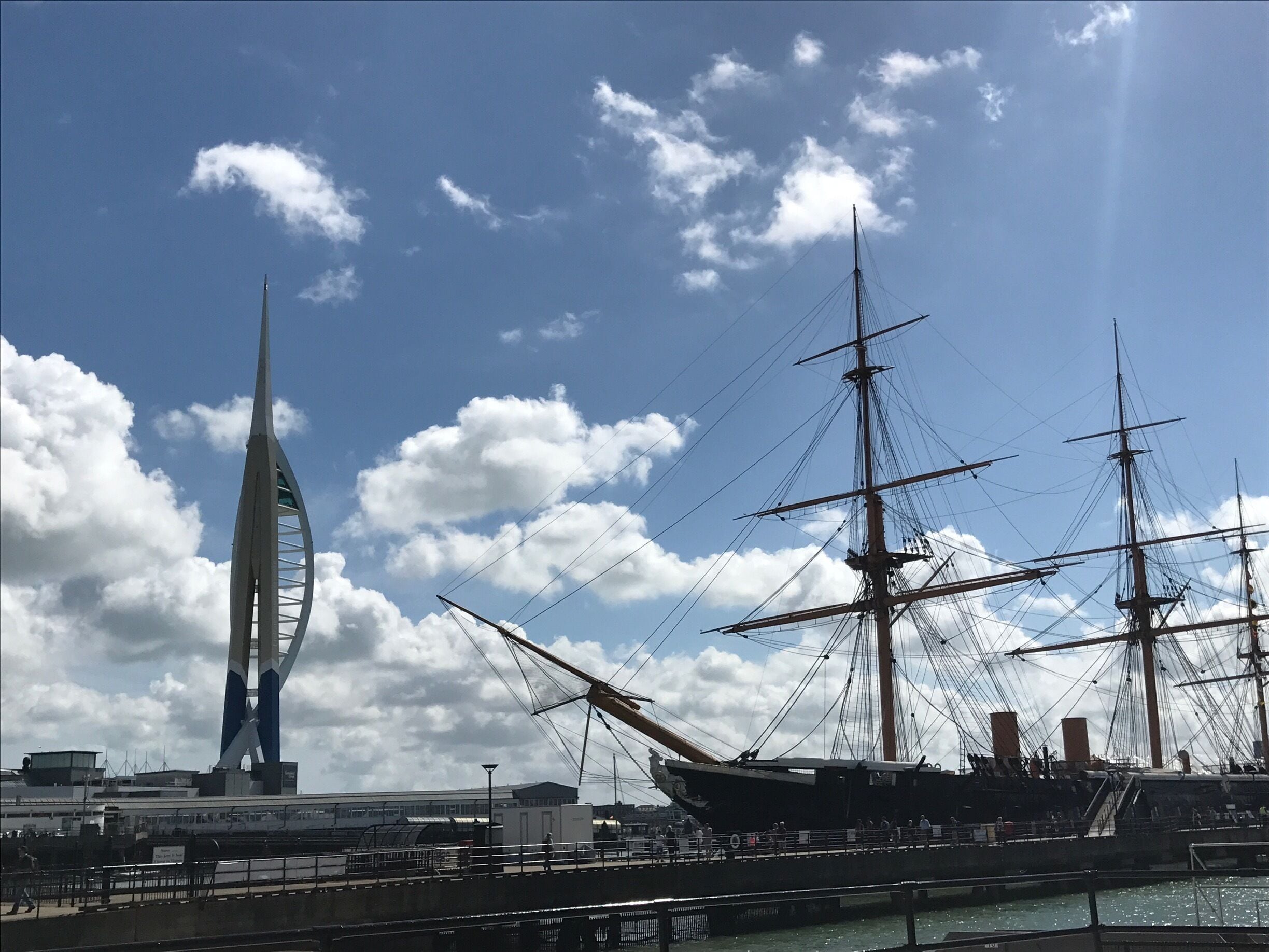 HMS Warrior and the Spinnaker tower
