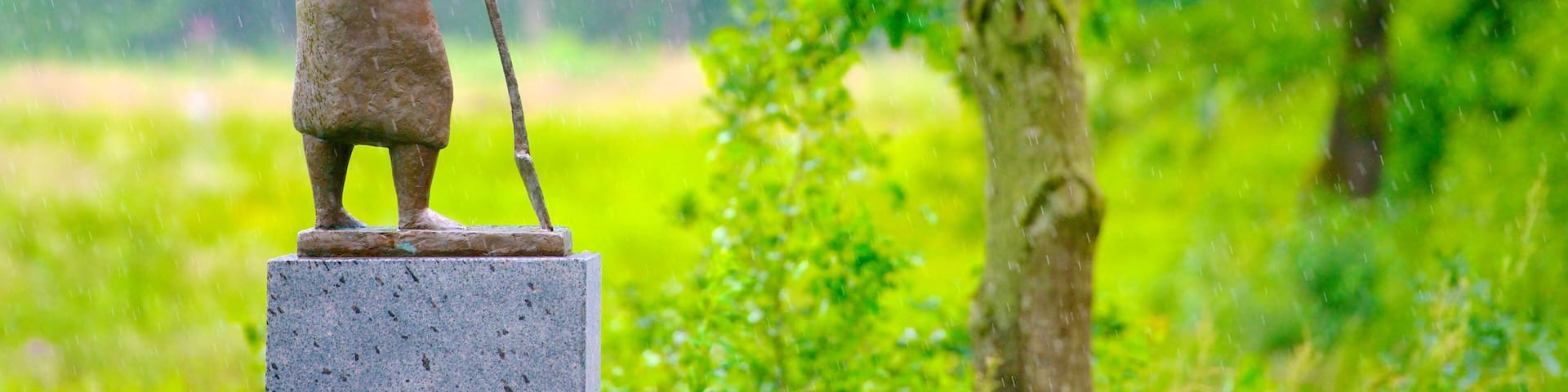 Denmark showing outdoor art and a garden