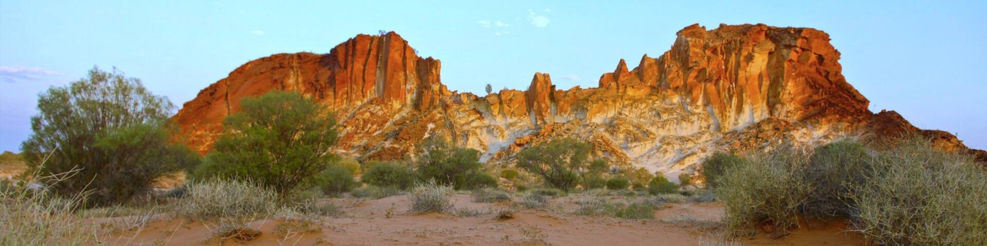 Rainbow Valley Conservation Reserve which includes a gorge or canyon and desert views