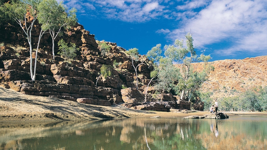 Alice Springs featuring landscape views, a lake or waterhole and a gorge or canyon