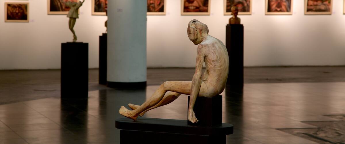 Cuyo - Wine Region showing a statue or sculpture and interior views