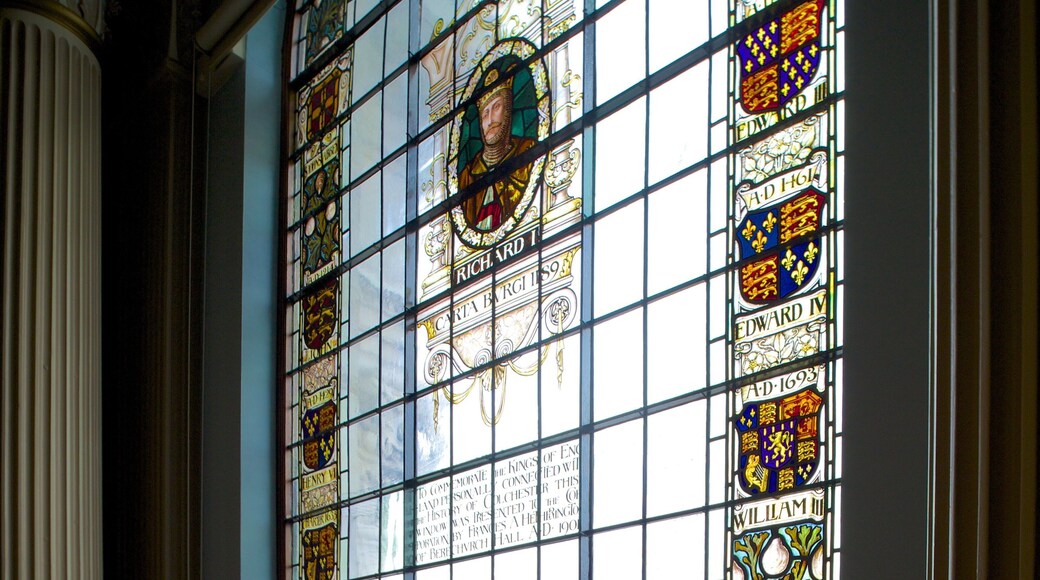 Colchester Town Hall which includes heritage elements and interior views