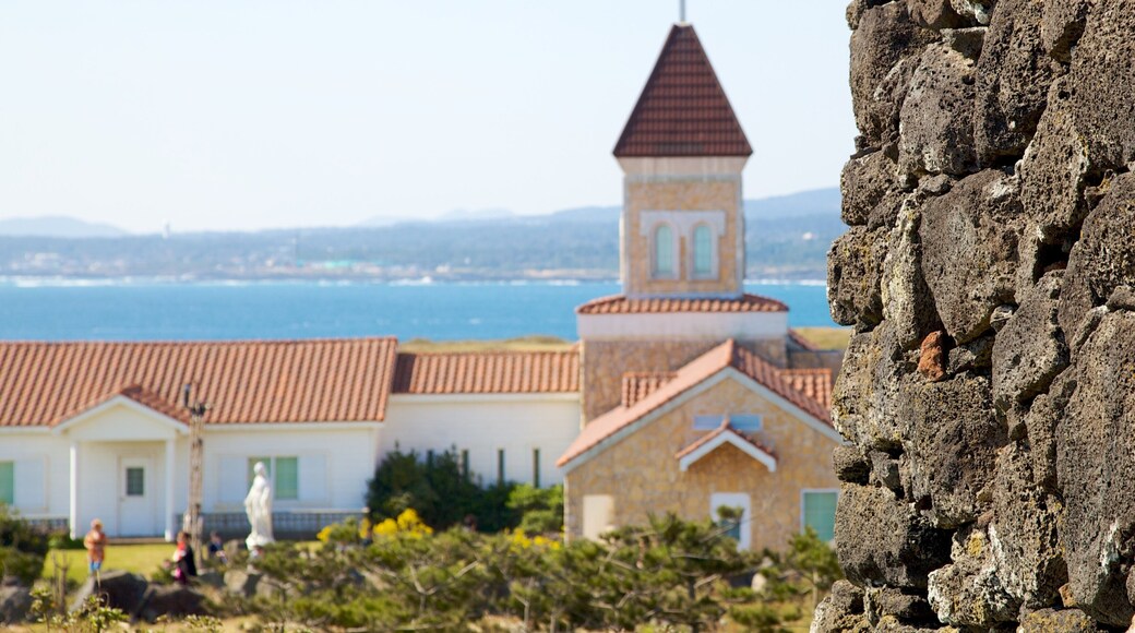 Jeju Island featuring a small town or village, a coastal town and general coastal views