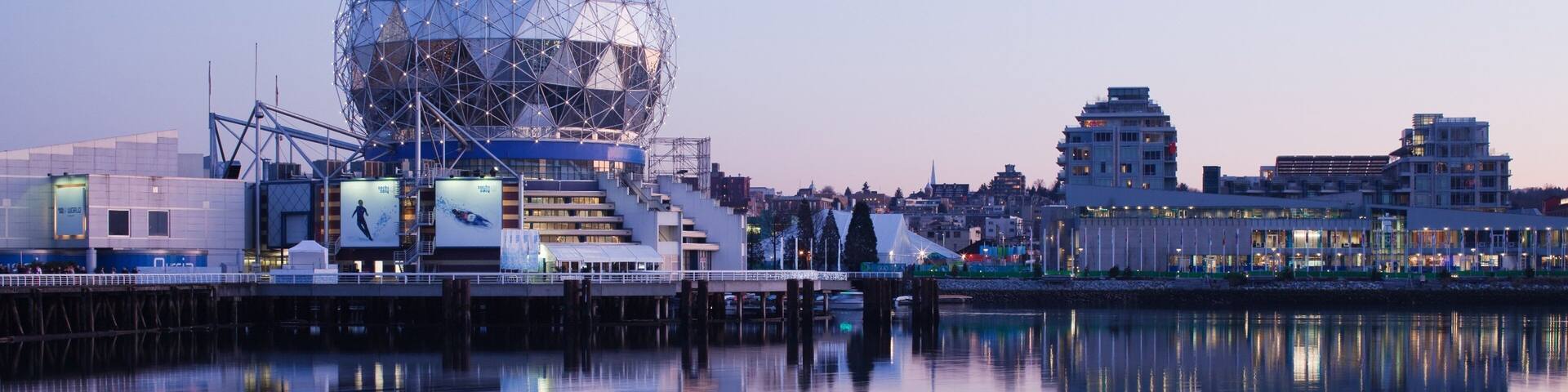 Vancouver showing a city, a river or creek and modern architecture