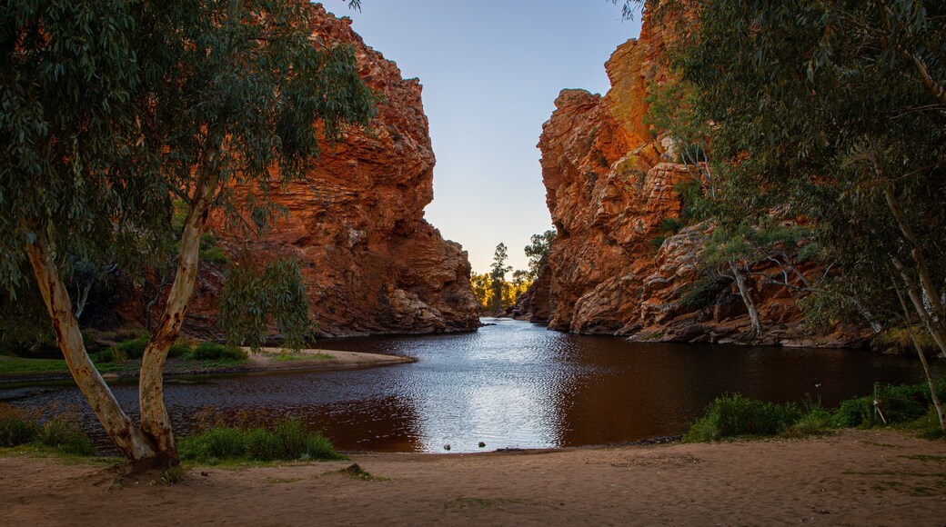 Ellery Creek Big Hole showing a lake or waterhole, a gorge or canyon and a river or creek