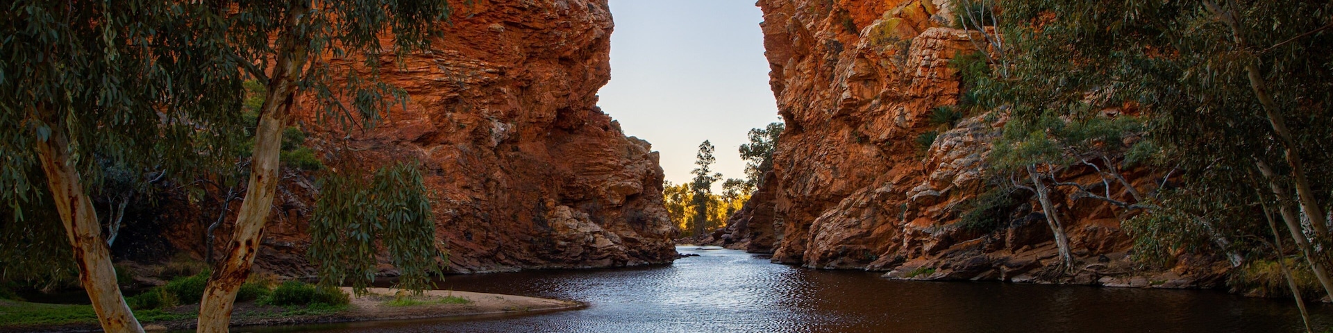 Ellery Creek Big Hole showing a lake or waterhole, a gorge or canyon and a river or creek