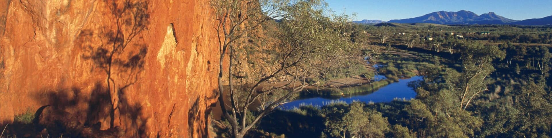 Alice Springs which includes a gorge or canyon and a river or creek