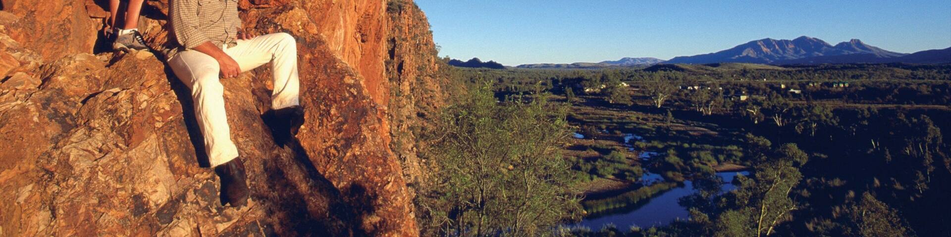 Alice Springs which includes desert views, hiking or walking and a river or creek