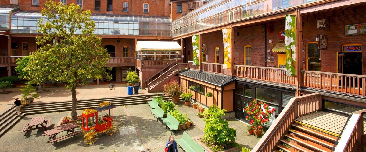 Victoria ofreciendo una casa, escenas urbanas y una ciudad