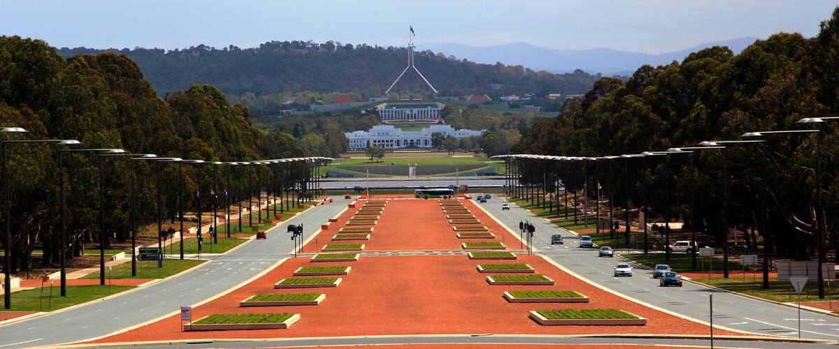 ANZAC Parade and Parliament House, Canberra Australian Capital Territory Australia