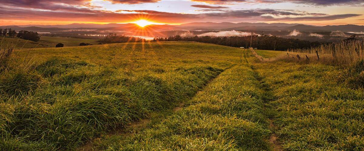 Sunrise over Rubicon River, Tasmania NW Coast