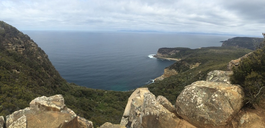 This is a lookout on the walk to shipstern bluff. Incredible lookout and awesome walk altogether that takes you right down to where you see the waves breaking on the far point. 
Track can be a little confusing, but some trees are marked with blue tape which helps!