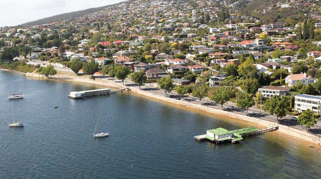 View over the Derwent river in the waterside suburb of Sandy Bay