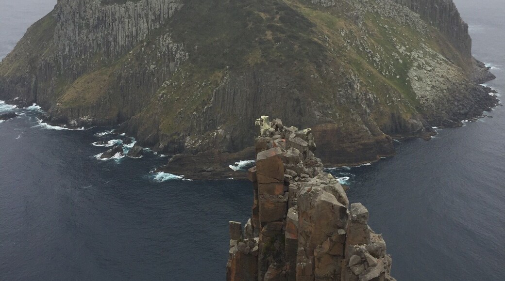 The view from the tip of The Blade on Cape Pillar, Three Capes Track. 300 meter drops on all sides. Exhilarating!