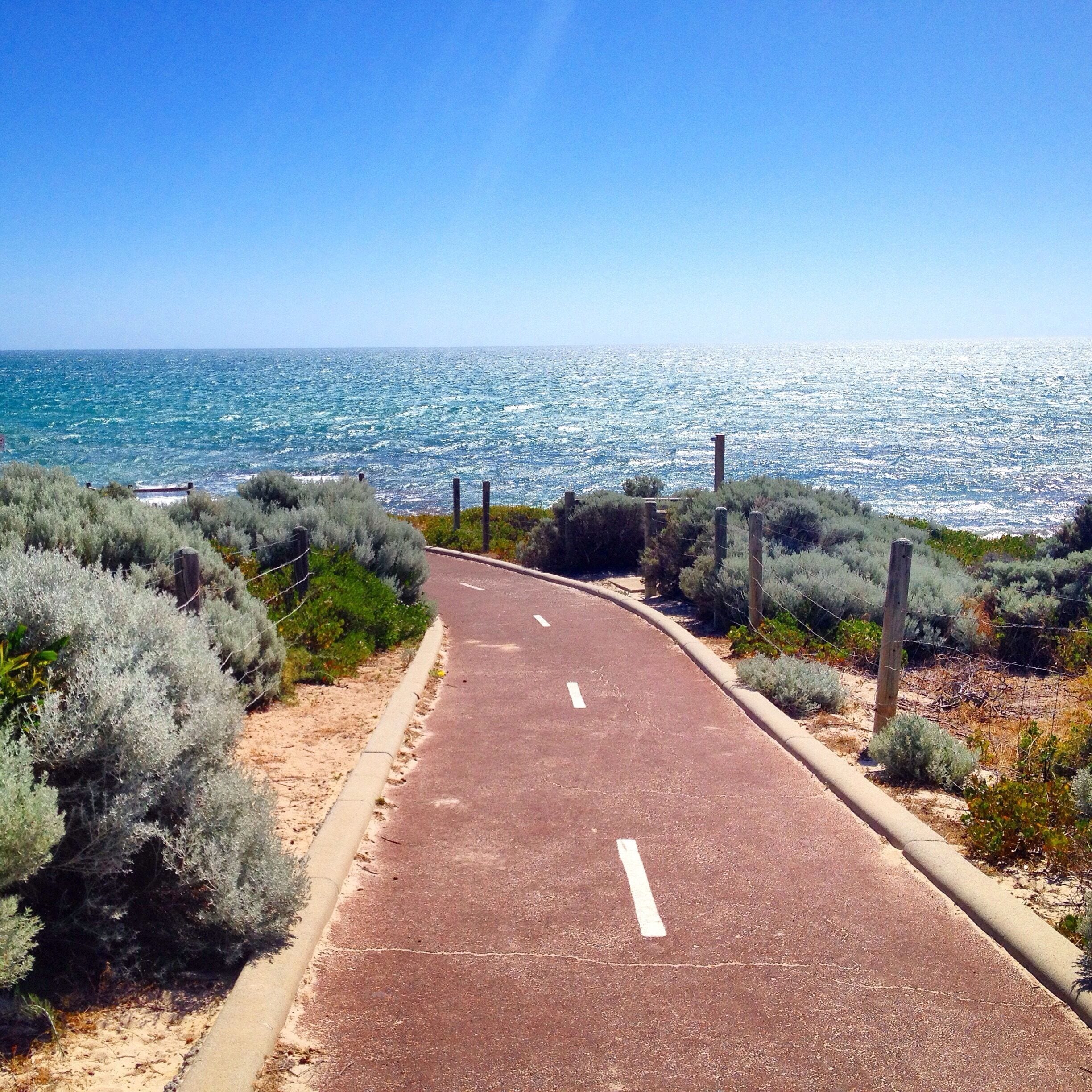 Love this path! This is super close to my house. It leads to Burns Beach. Not the best beach in Perth by any means but the running/biking path is so scenic! 