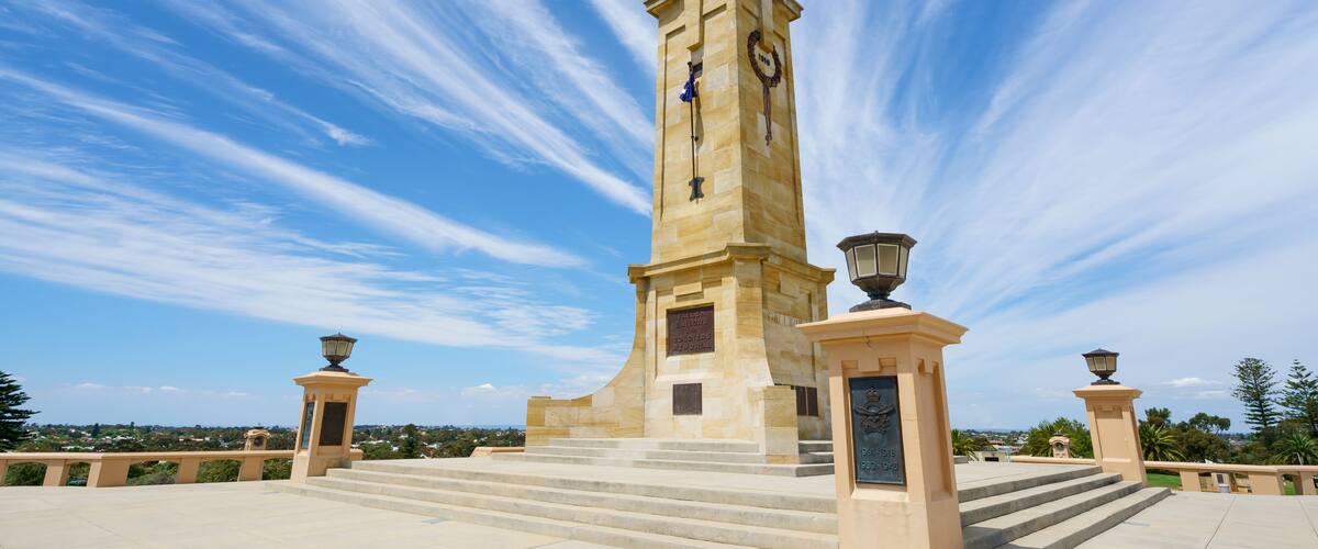 The war memorial at Monument Hill, Fremantle, Perth, Western Australia.