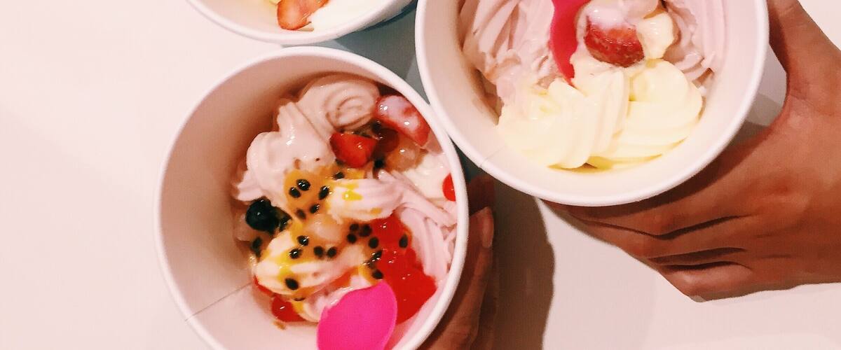 Frozen yogurt at berry me. The mochi balls are the best.