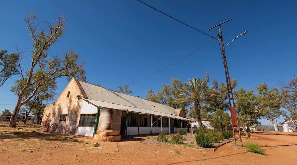Hermannsburg featuring farmland, a small town or village and desert views