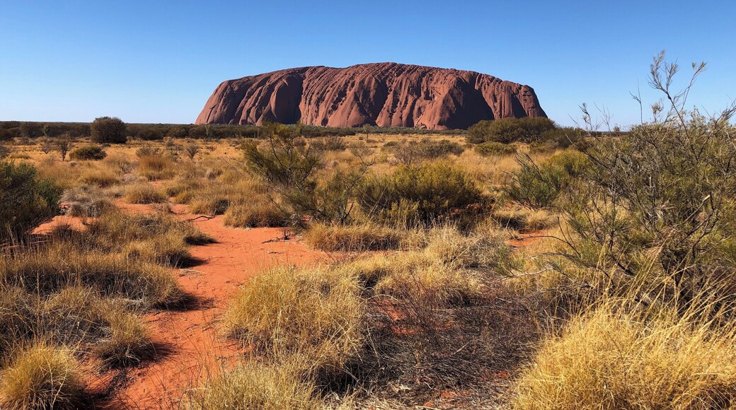 Uluru, in the middle of Australia. Impressive, especially as you get closer. Definitely recommend getting the hats with netting to protect against the flies. #LifeAtExpedia