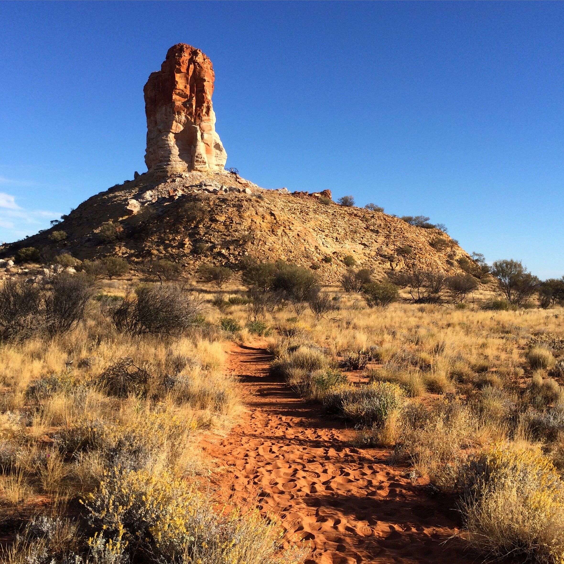 From Alice Springs head south along Maryvale road to Titjikala, then follow the signs down a long (43km) dirt track to some interesting rock "pillars". Definitely worth a look. #hiking