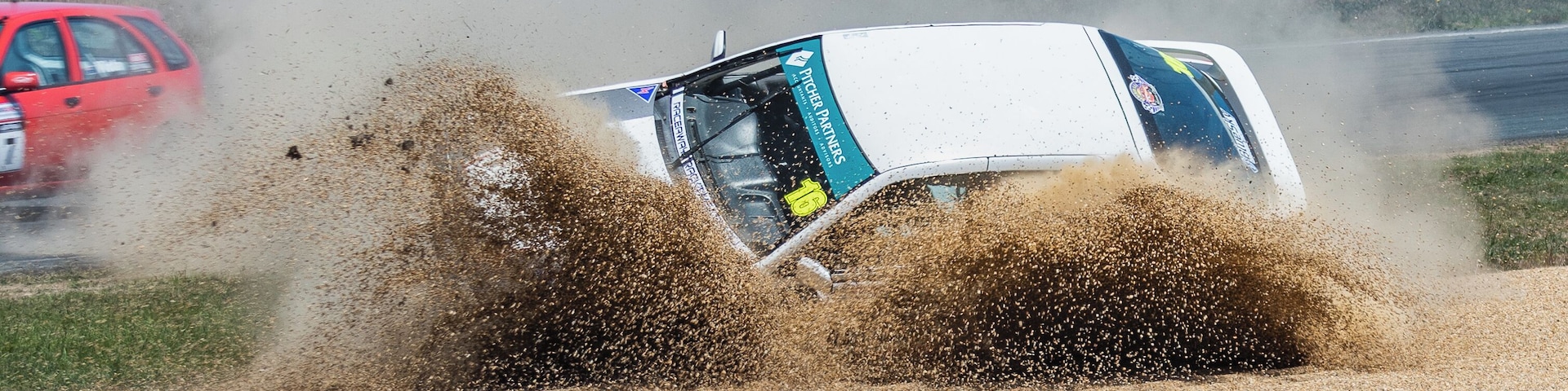 Spectacular rollover at Wakefield Park Raceway.