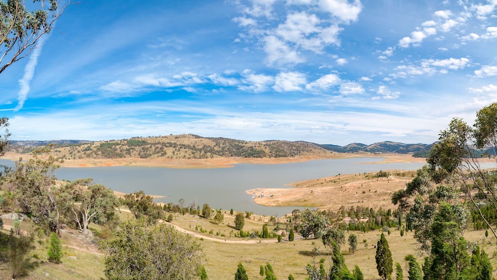 Spectacular panorama landscape of lake