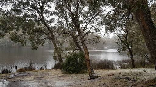 Was a bit chilly camping out there but I was equipped to deal with it. This time of year the road is often closed due to snow and ice so I was lucky to get in and out.
Paddy's River Dam is a sight to behold when it's warm and dry, but it's like a fairytale in the sleet and snow, looking like something out of The Lion, The Witch and the Wardrobe.