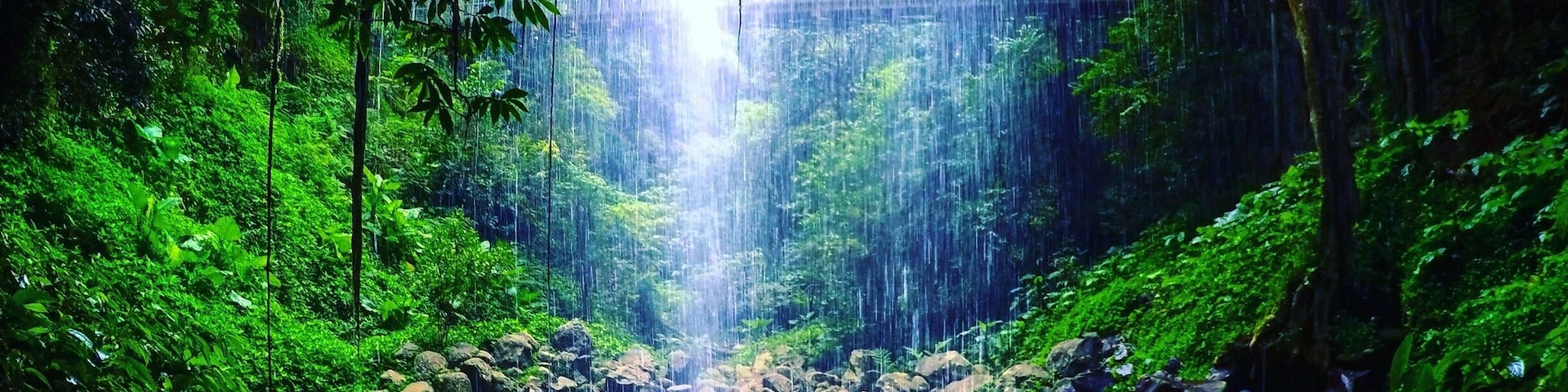 About a 45 minute walk leads you to an amazing destination where you can walk behind a waterfall and take beautiful pictures. The rain was lite so the waterfall wasn't to big, but if you go after a storm it'll be rushing down.