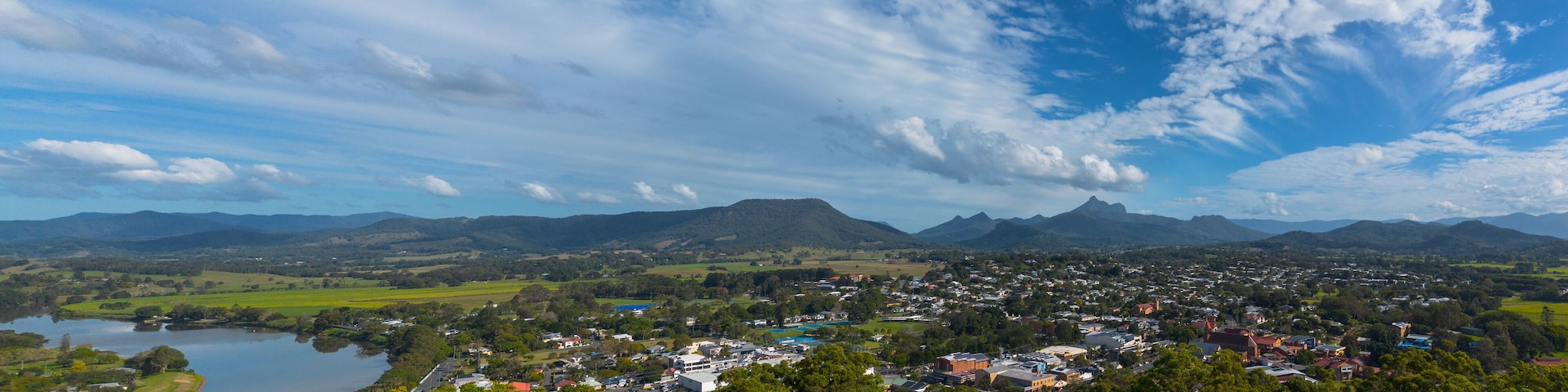 Murwillumbah, New South Wales, Australia with Mount Warning behind
