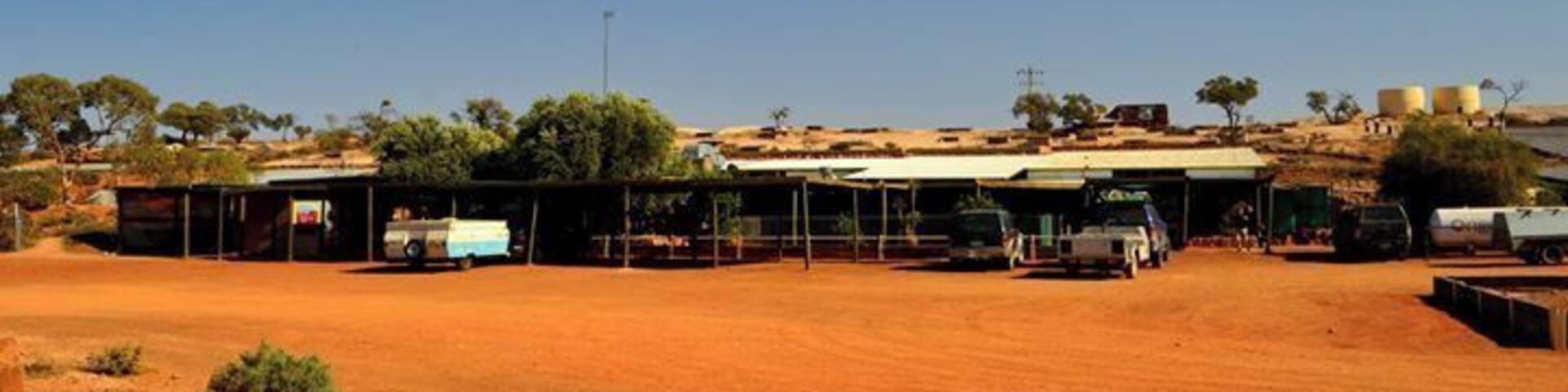 The view of the motel from the outside. We are not alone. There are many people who reside in homes within this same cliff formation. You can only tell there are residences from the top.