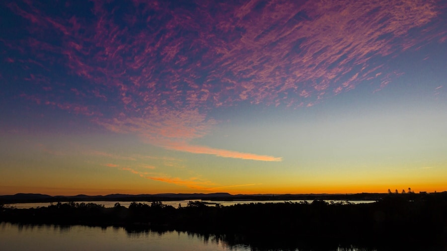 The beachside NSW town of Forster puts on some spectacular #sunsets This is one of my favourites over Wallis Lakes #roadtrip