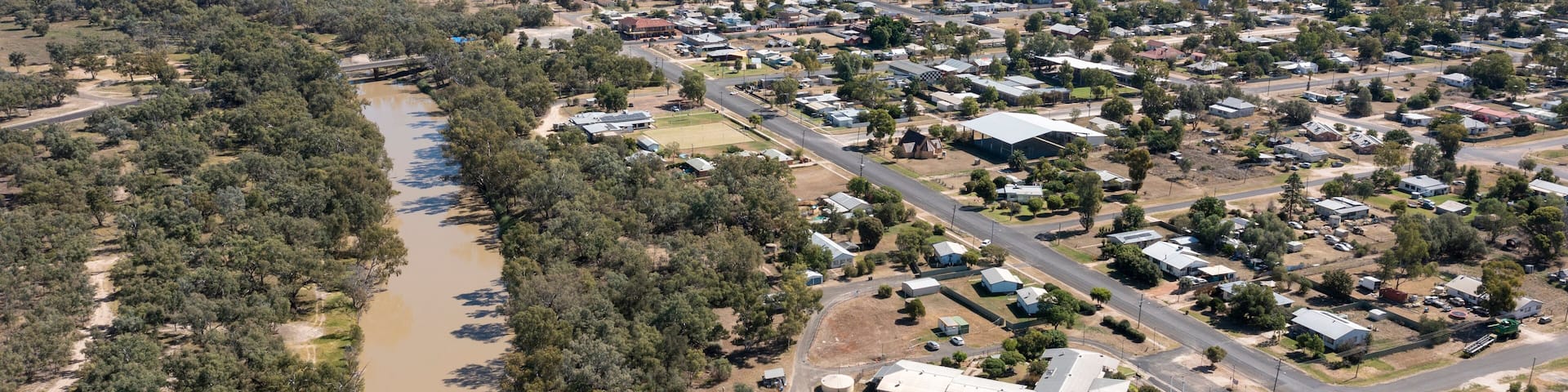 The Northern New South Wales town of Collarenebri on the Barwon river.
