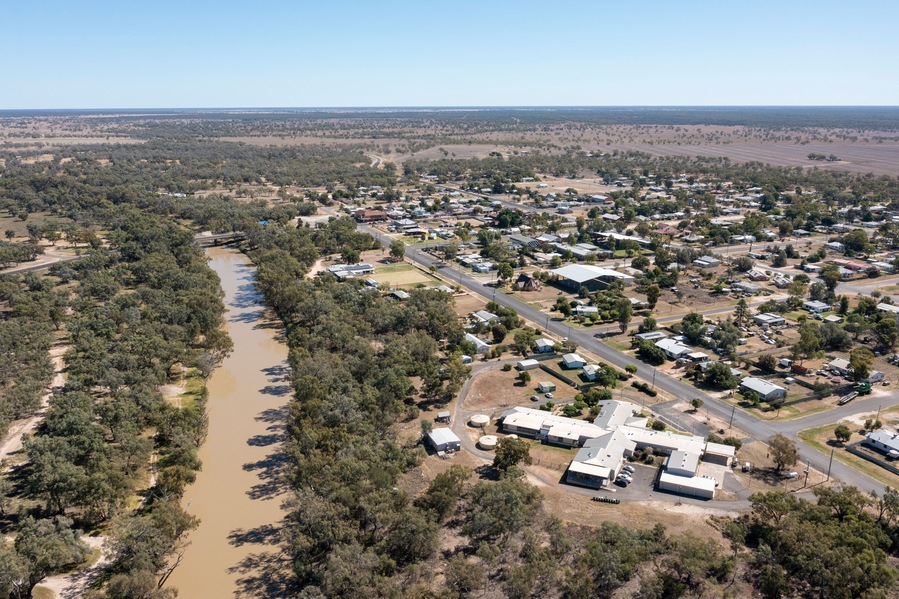 The Northern New South Wales town of Collarenebri on the Barwon river.