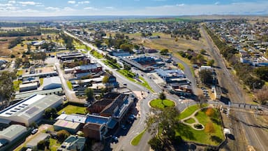 Junee NSW Broadway Street Northbound with railway