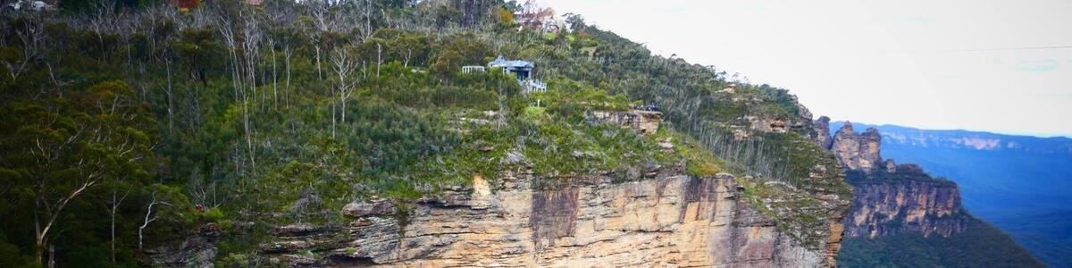 Waterfall and three sisters at blue mountains