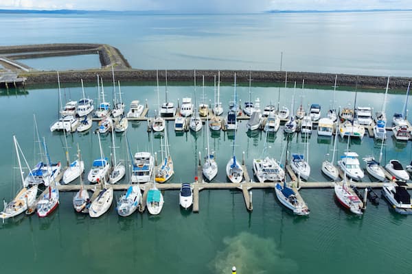 Great Sandy Straits Marina which includes landscape views and a bay or harbor