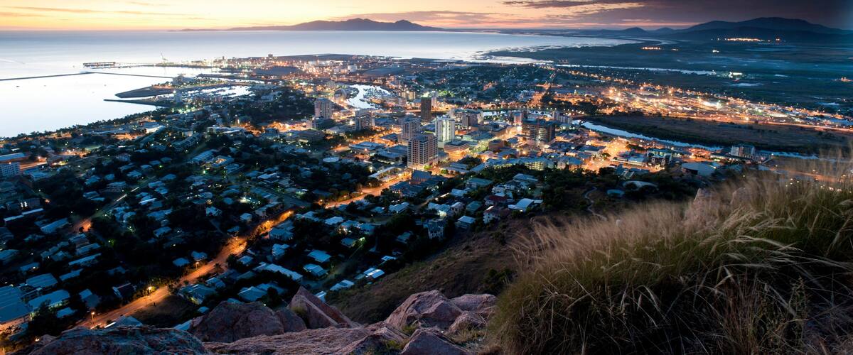 Cityscape of Townsville at dusk, Australia