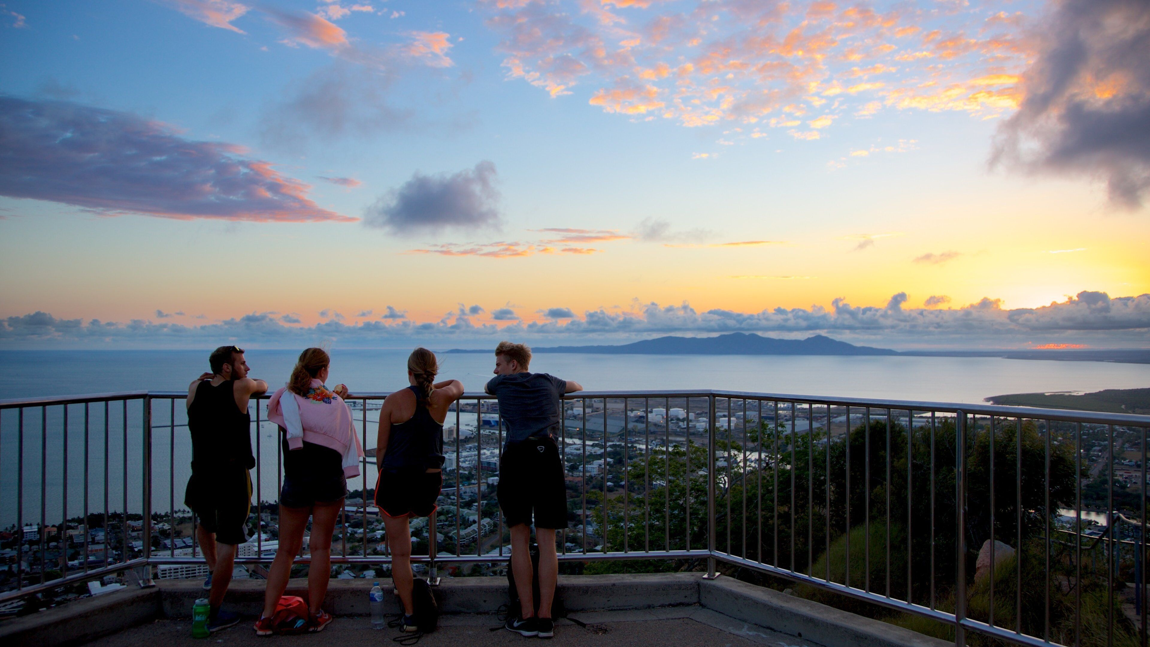 Castle Hill showing views, a sunset and general coastal views