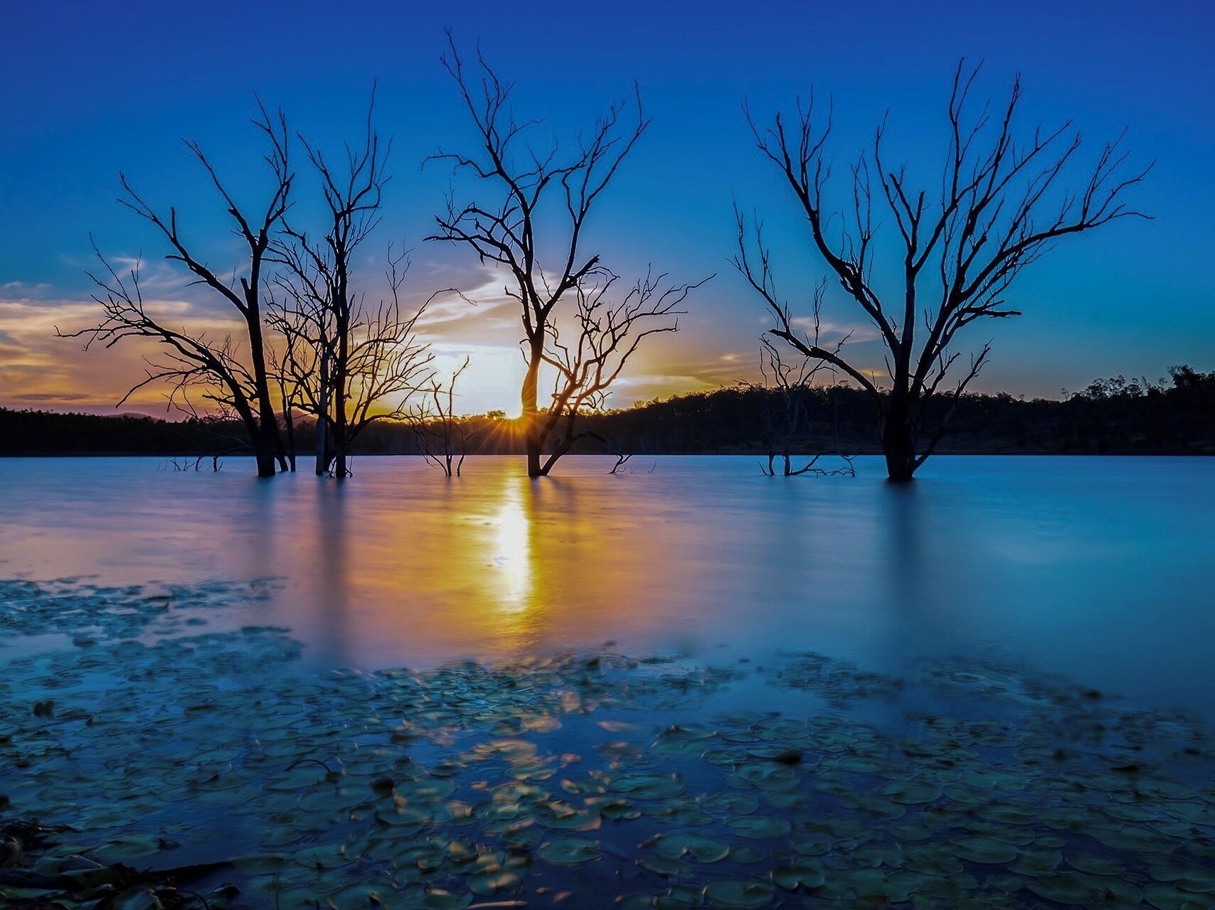 Sunset at Wyaralong dam near Beaudesert Queensland
