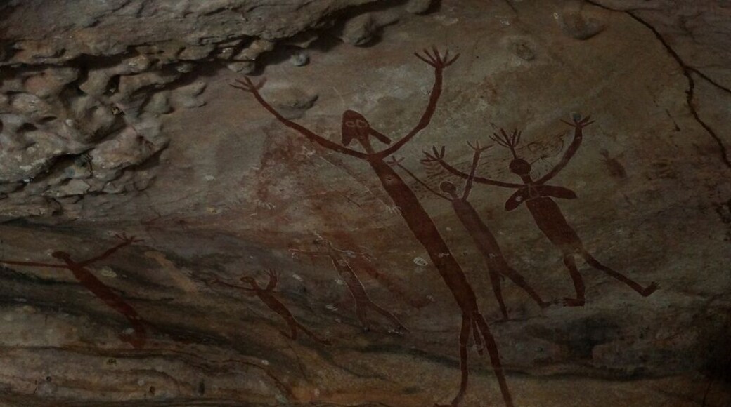 The Quinkan Galleries, a collection of several rock art sites around some sandstone boulders and cliffs, is considered one of the best examples of Aboriginal Rock Art.
These drawings are thought to be about 40,000 years old. Just let that sink in....
The Quinkan Galleries is one of several rock art sites near Laura closed to public access. The only way to see these works are by joining a tour from the Quinkan Regional and Cultural Centre. The tours are expensive, but absolutely worth it. They do need to be organised ahead so if you are going to be in the area and want to go, I suggest calling the centre in advance. You won't have a lot of phone reception around this place so book ahead.
Read more at: http://pegsontheline.com/quinkan-rock-art/