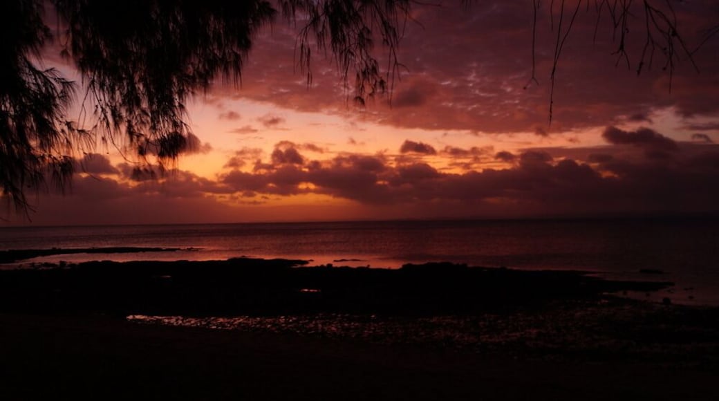 Loyalty Beach, Cape York.
Loyalty Beach stretches north of Seisia and, facing directly west, is a beautiful spot to watch the sunset.
There's a caravan park and camp ground that also has budget accommodation, a restaurant and bar. We spent four nights here and watching the sunset over the Torres Strait Islands from Loyalty Beach was a highlight.
You can walk along the beach to Seisia, where there is a supermarket and the ferry to Thursday Island.