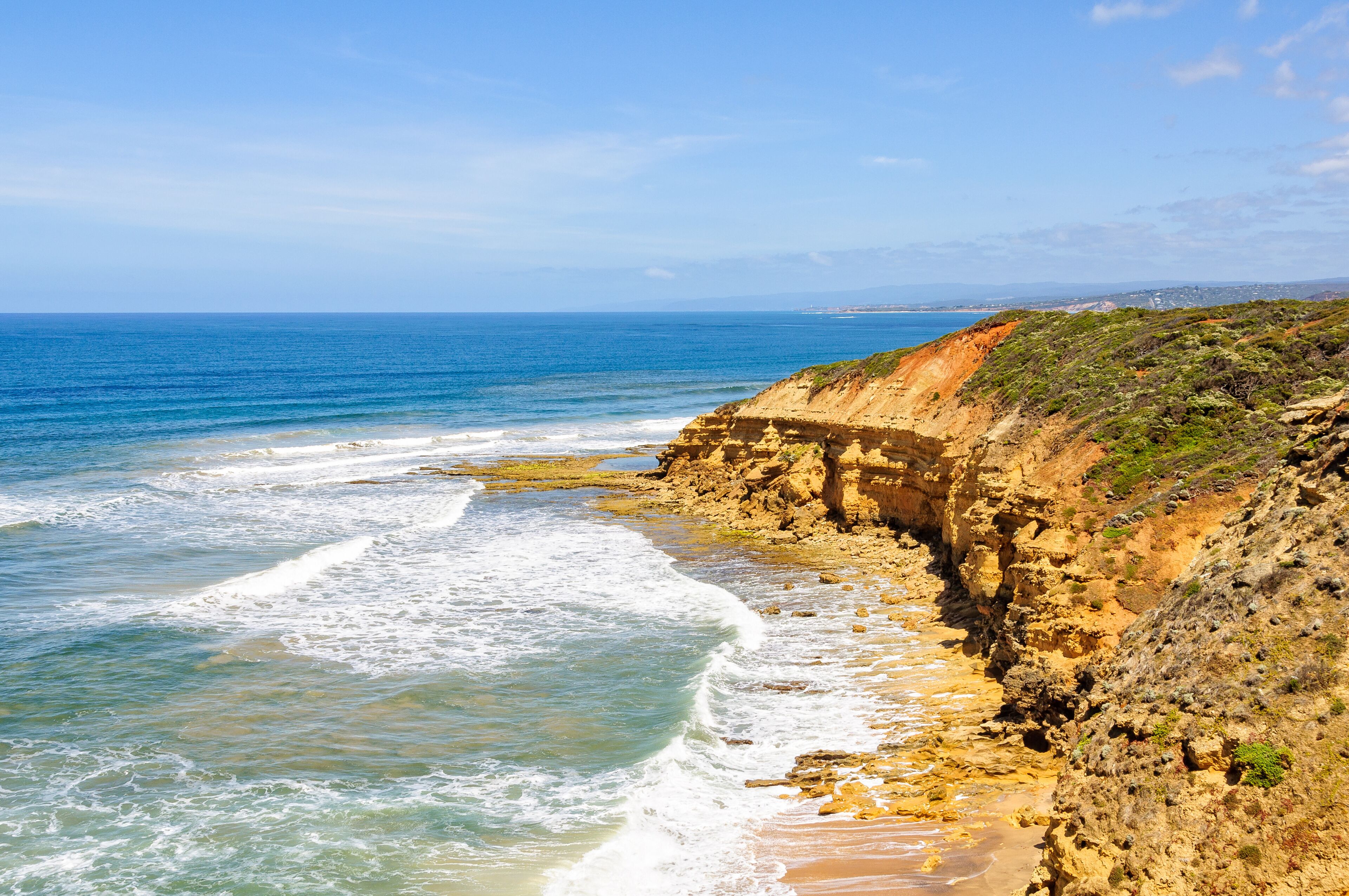 The sandstone cliffs at Point Addis are constantly shaped by the waves of the Southern Ocean - Anglesea, Victoria, Australia