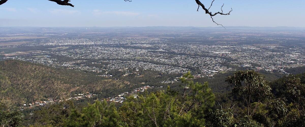View of Rockhampton from Mount Archer National Park in Queensland, Australia