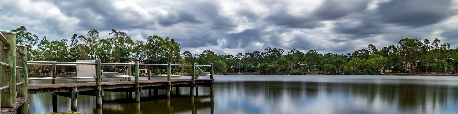 Forest lake jetty, testing a new nd filter in the middle of the day