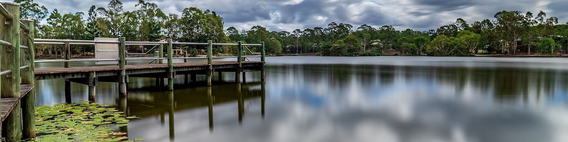 Forest lake jetty, testing a new nd filter in the middle of the day