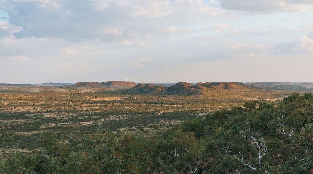 A vast landscape with rolling hills and sparse vegetation.